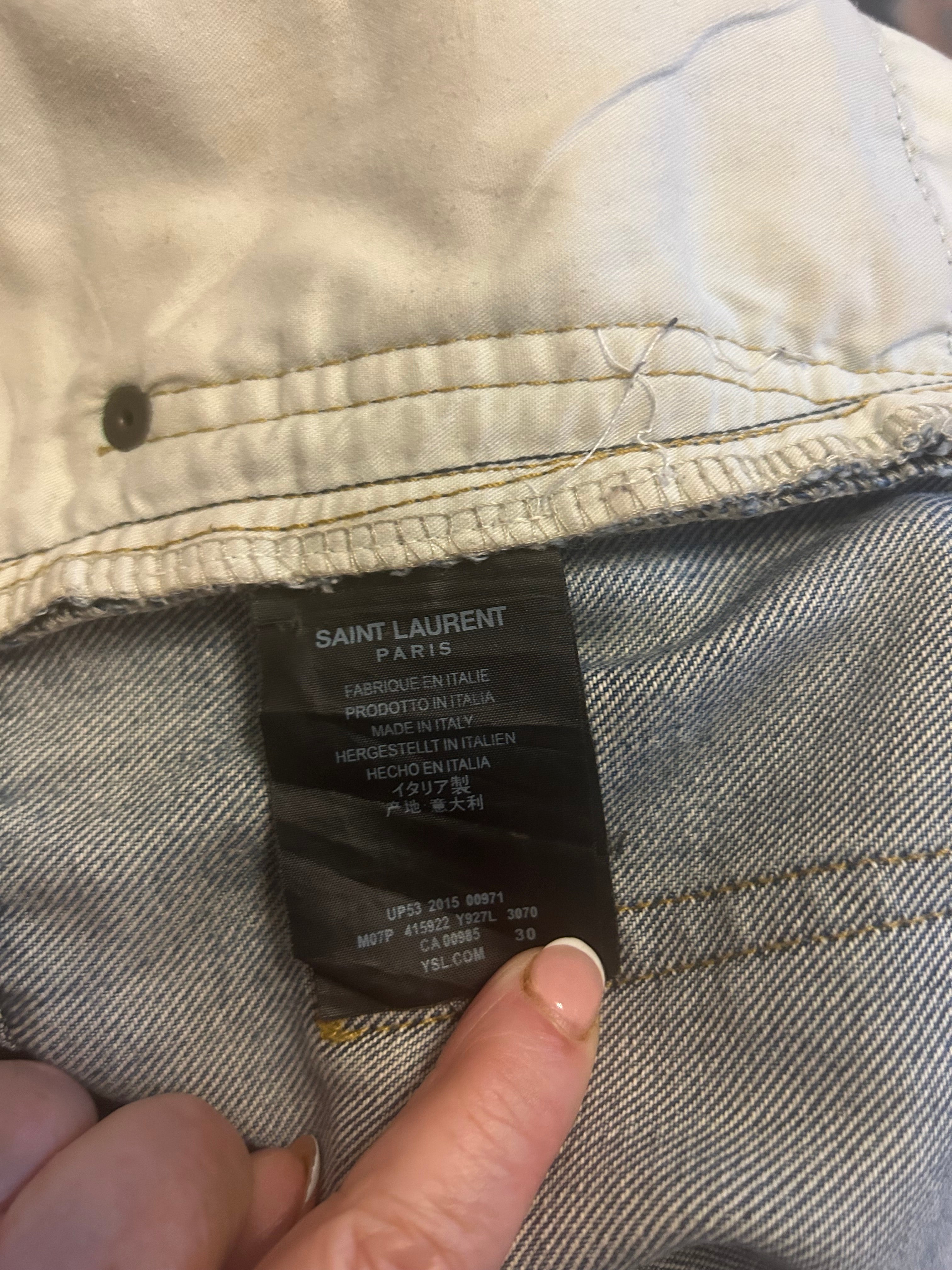 Saint Laurent Light Blue Stone washed Distressed Denim Jeans - RRP £470