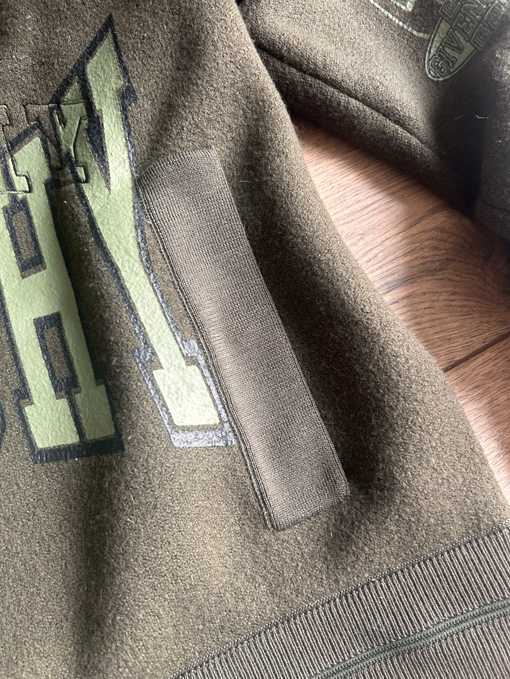Hooded Givenchy Varsity Jacket - Military Green