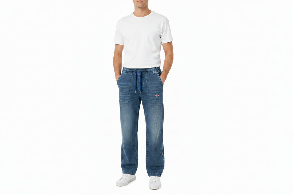 Diesel blue D-Martians TRACk blue denims jogger straight leg jeans