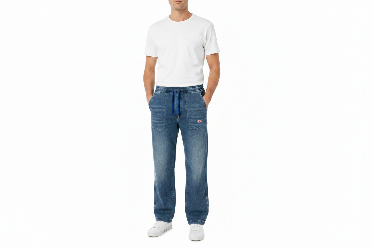 Diesel blue D-Martians TRACk blue denims jogger straight leg jeans