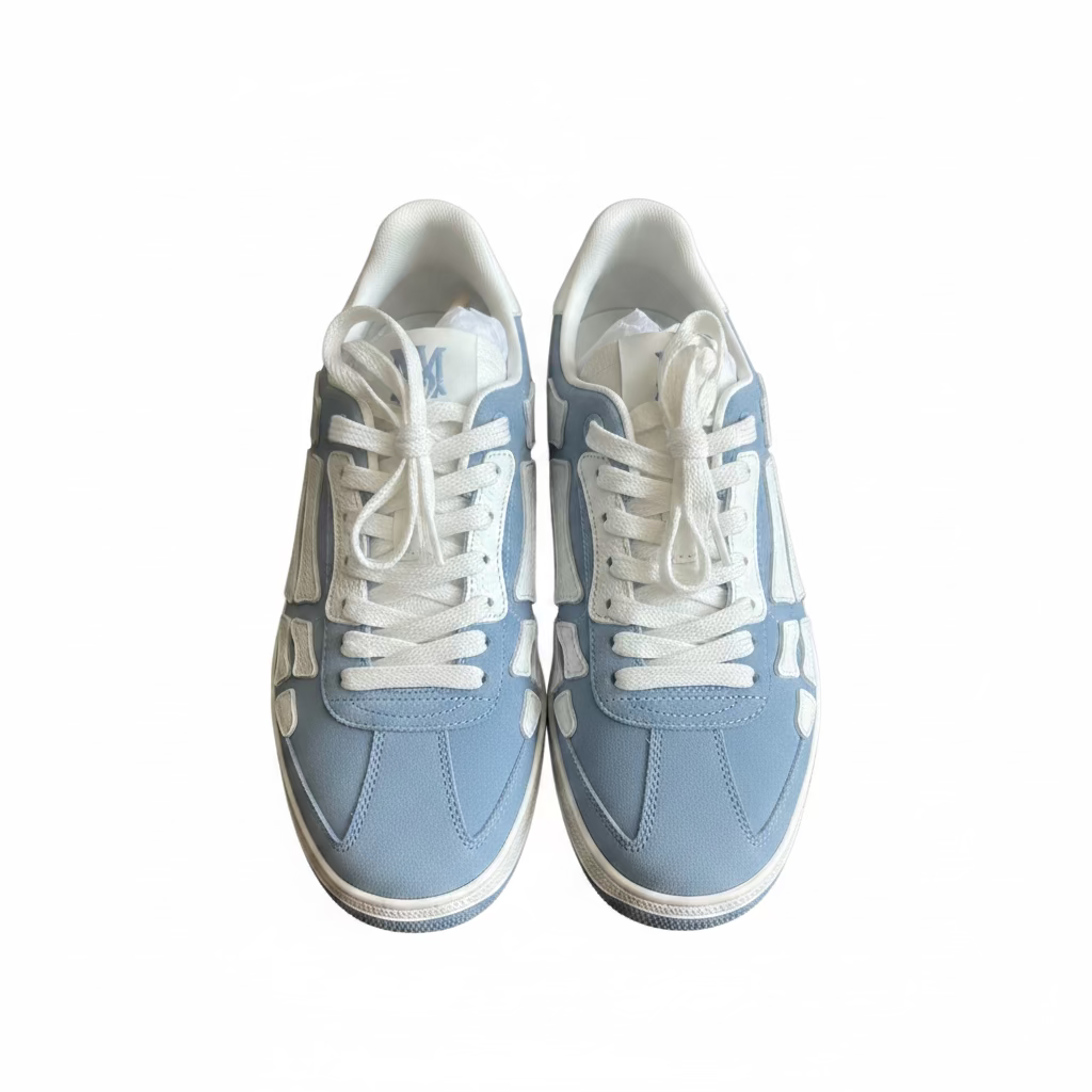 Brand New Amiri Pacific bones appliquéd suede sneaker