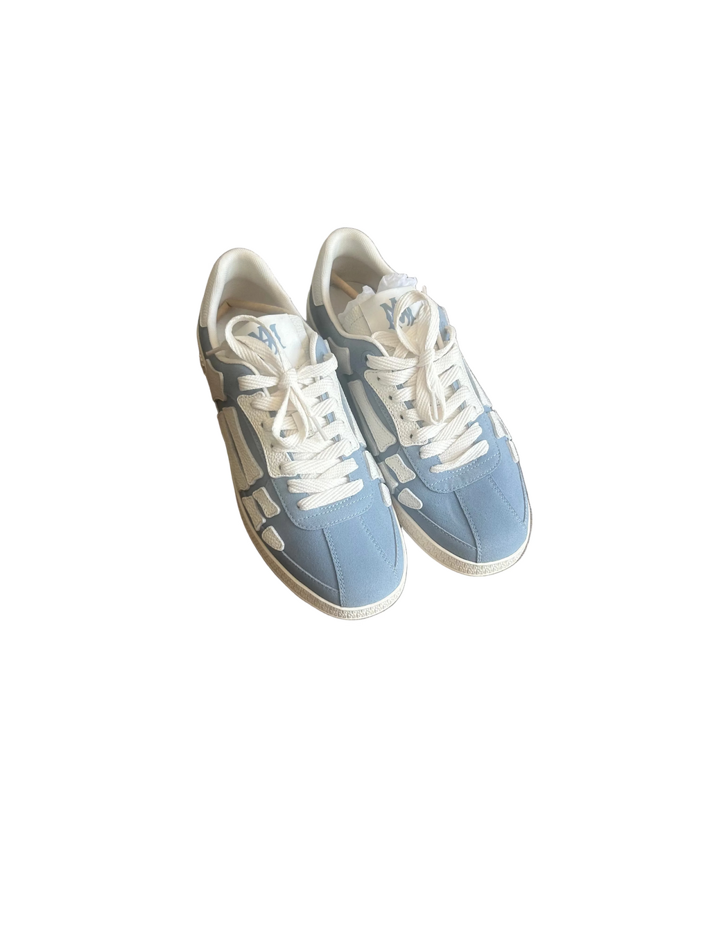 Brand New Amiri Pacific bones appliquéd suede sneaker