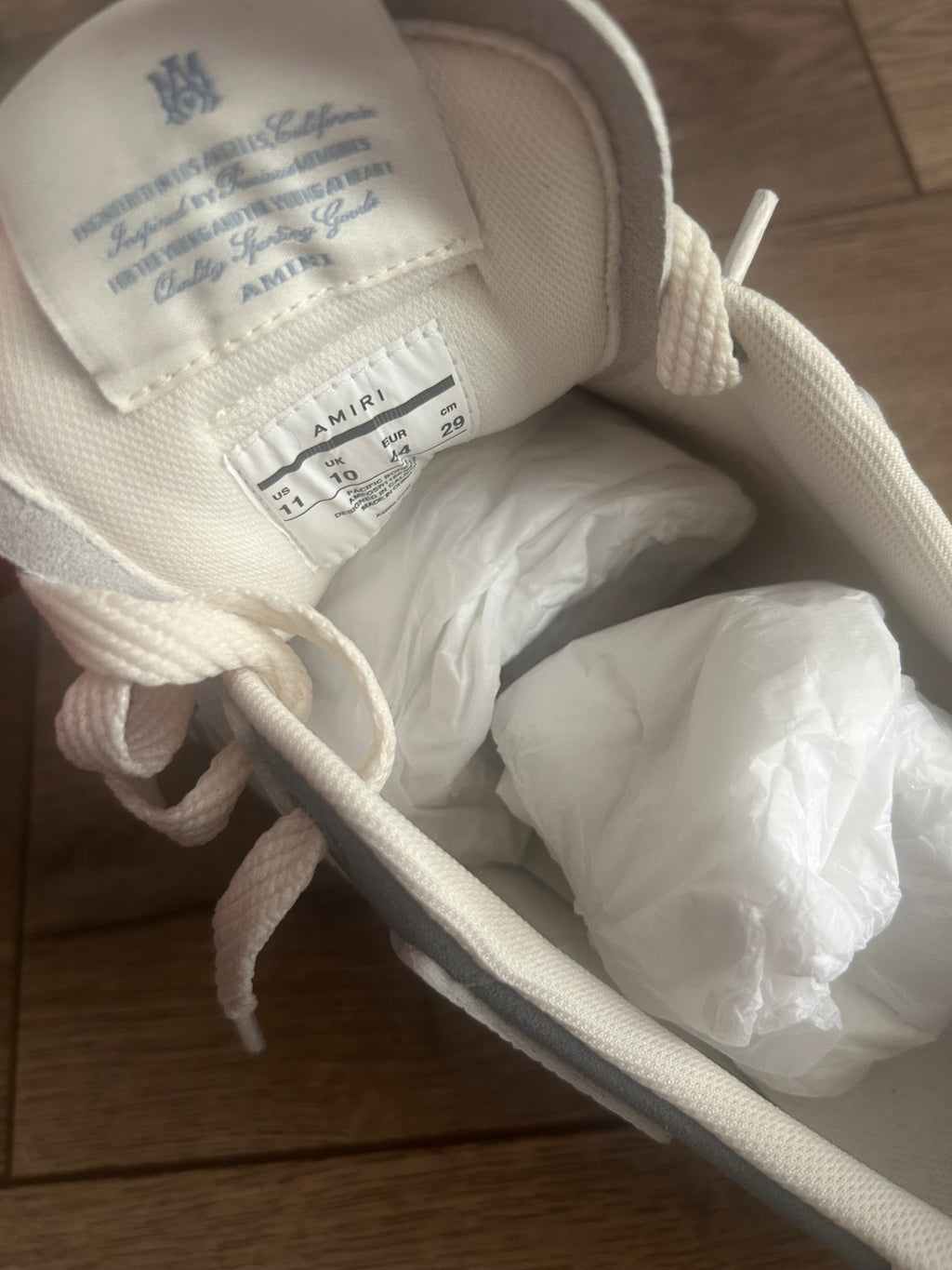 Brand New Amiri Pacific bones appliquéd suede sneaker
