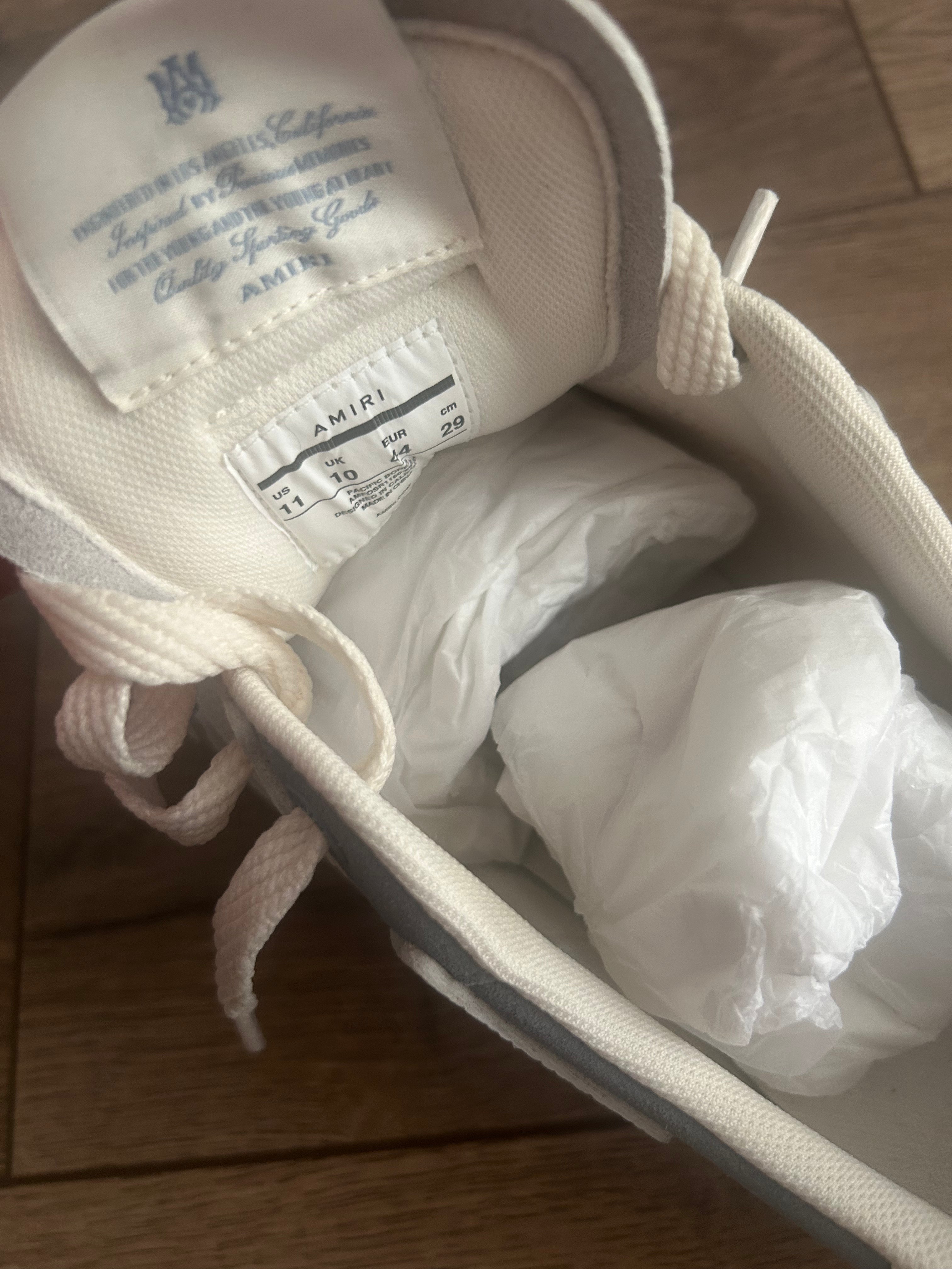 Brand New Amiri Pacific bones appliquéd suede sneaker